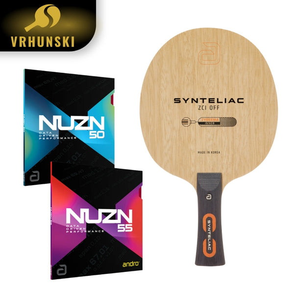 ANDRO Supreme Precision vrhunski namiznoteniški lopar z lesenim delom Synteliac ZCI ter oblogama NUZN 55 in NUZN 50