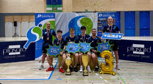 Ekipa NTK Savinja Plasard po osvojitvi tretjega zaporednega naslova državnih prvakov Slovenije v namiznem tenisu.